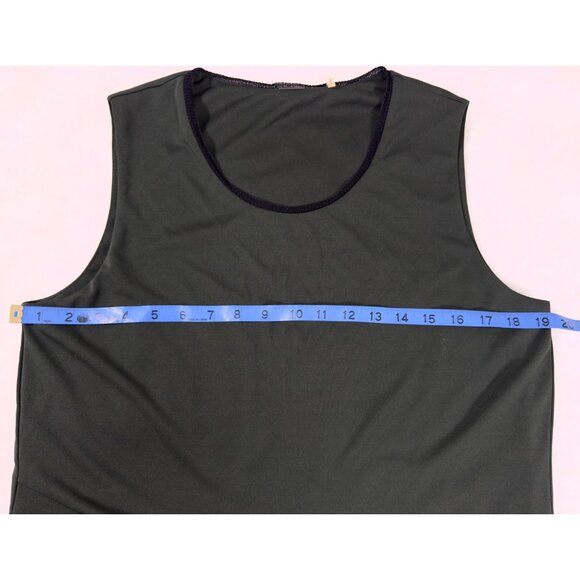 Elie Tahari Womens Green Asymmetrical Dress M Sleeveless Minimalist Chic Ruching - Picture 7 of 9